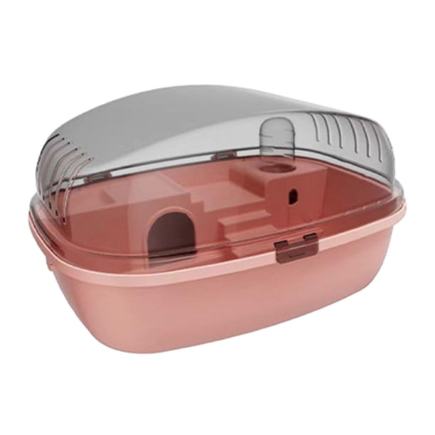 Hábitat de hámster,Jaula grande para hámster,Casa de juego para ejercicio transparente y transpirable,Casa de jaula para animales pequeños para planea rosa