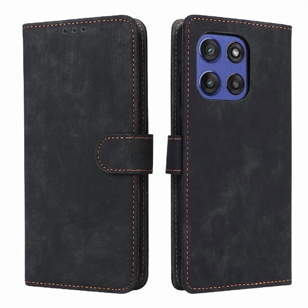 Funda Billetera para Motorola Moto G Stylus 5G 2025 con Soporte - Cartera de Cuero con Ranuras Negro