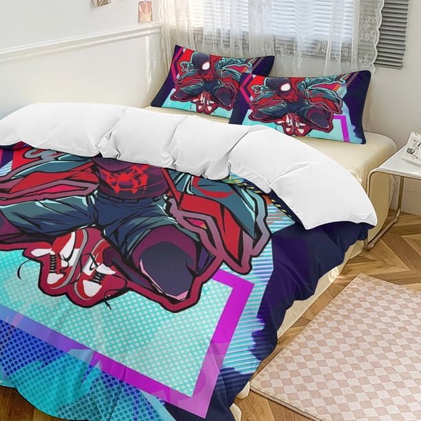 Spider-Man 3-Piece Twin Bed Set - Includes 1 Single Quilt And 2 Pillow Cases Bedding - Fade Resistant Microfiber - Spider