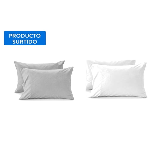 Mainstays - Set De 2 Fundas De Almohada Sólidas 210 Hilos 50x70 Cm, Producto Surtido