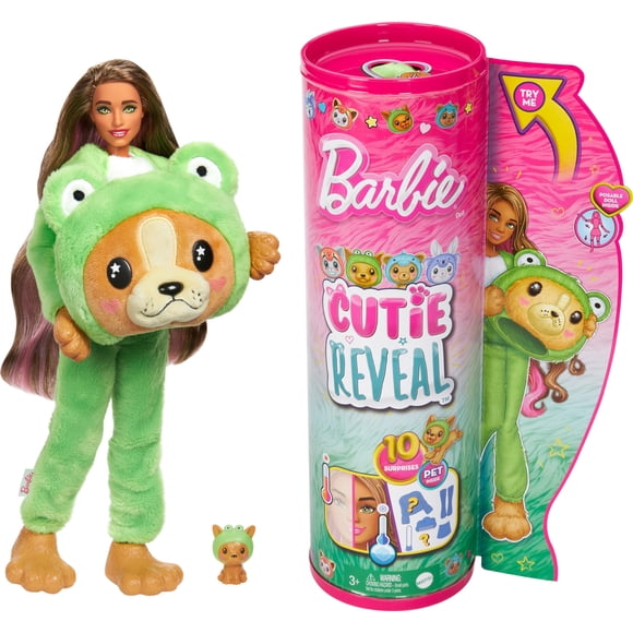 Muñeca Barbie Cutie Reveal con disfraz de animal y 10 sorpresas
