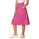 thumbnail image 4 of INSPIRE CHIC Falda de Algodón para Mujer Vuelta al Colegio Cintura Elástica Casual Campesina Línea A Midi con Bolsillos Rosa Fucsia XL, 4 of 6
