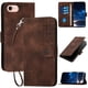 thumbnail image 1 of Funda Flip Premium Fibra de Carbono para iPhone 16e con Soporte y Cierre Marrón, 1 of 6