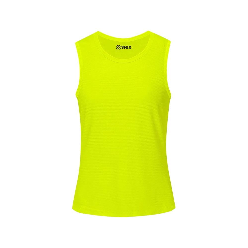 Snix - Camiseta Femenina Dry Fit Sin Mangas - Amarillo Fluor Talla Xs