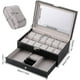 thumbnail image 2 of Caja para relojes de hombre con 12 compartimentos, estuche para relojes, vitrina para joyas, color negro, 2 of 5