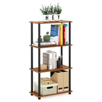 Estante Expositor Furinno Turn-N-Tube De 4 Niveles, Color Cereza Claro/Negro