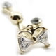 thumbnail image 5 of 1 piercing para ombligo con forma de lazo y diamante brillante (blanco), 5 of 6