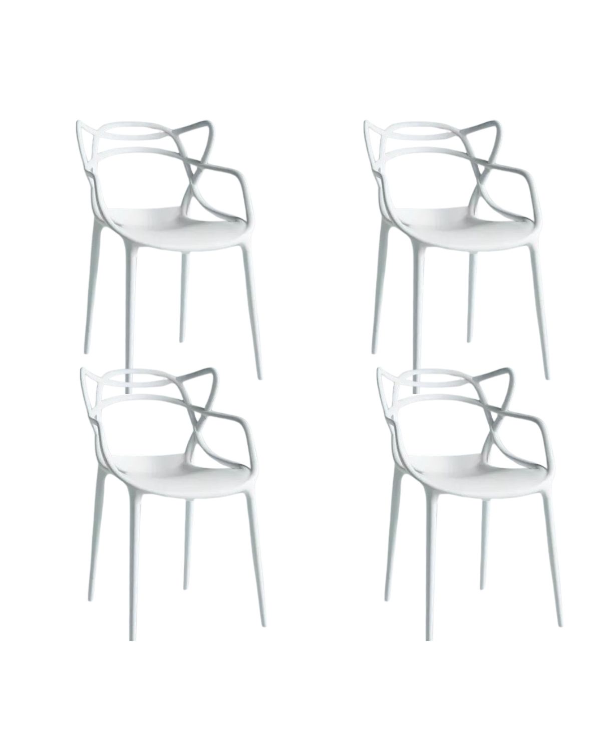 Habita2 Chile - Pack 4 Sillas Comedor Y Terraza Master Polipropileno - Blanco