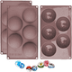 thumbnail image 1 of Molde de silicona semiesférica grande de 5 cavidades, paquete de 3 moldes para hornear chocolate, pasteles, gelatina y mousse., 1 of 8