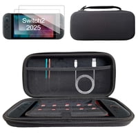 Genérico - Estuche Protector Para Nintendo Switch 2 (2025) - Funda De Transporte Ultra Suave Negra Con 10 Ranuras Para Juegos | Resistente A Golpes Y Agua