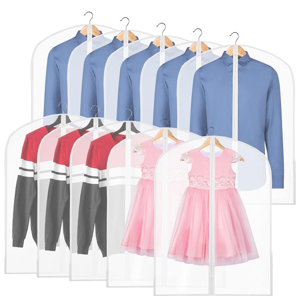 Bolsas para ropa, artículos sencillos para el hogar, transparentes, 81 cm con cremallera, paquete de 10
