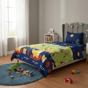 Teng Fei - Juego De Sábanas Diseño Infantil Plaza Y Media Dino