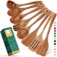thumbnail image 1 of Cucharas de cocina de madera AIUHI antiadherentes de madera de teca, paquete de 8, 1 of 6