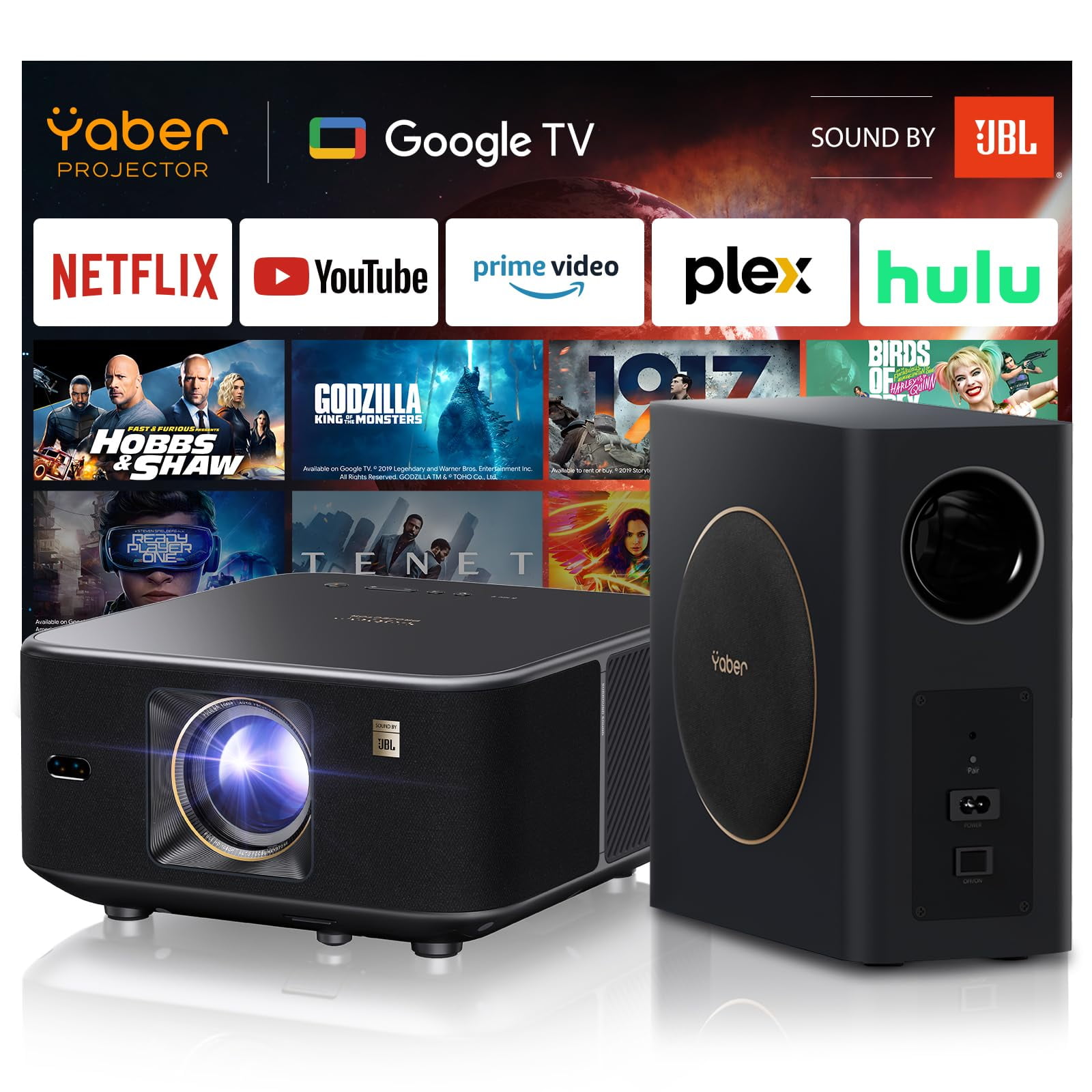 Yaber Projector - Proyector Yaber K3 Pro Con Subwoofer Set Smart Google Tv