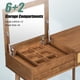 thumbnail image 3 of 43.3" Classic Wood Makeup Vanity Set with Flip-top Mirror and Stool, Dressing Table with Three Drawers and storage space, Brown, 3 of 3