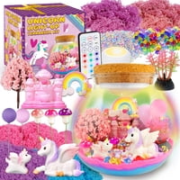 7July - Kit De Manualidades Con Forma De Unicornio Para Terrario, 7 De Julio, Con Luz Nocturna Led Para Niñas De 5 A 10 Años