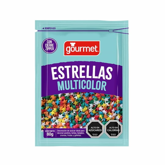 Decoración Estrella Multicolor Bolsa 80 g Gourmet
