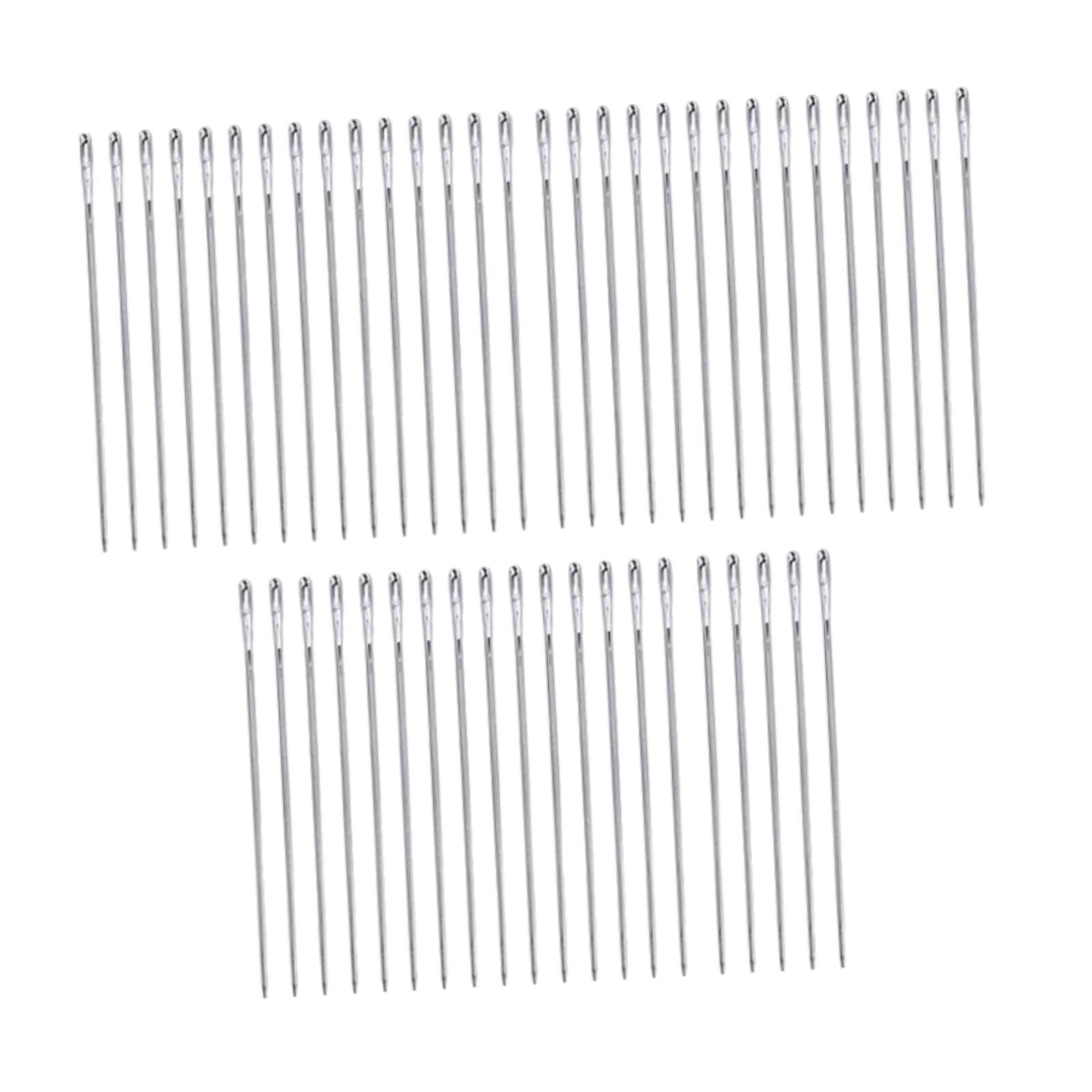 Bothyi - 50x Agujas De Coser A Mano De Ojos Grandes, Hilo De Acero Inoxidable, Aguja Afilada, Recta, 6,1 Cm X 2 Mm