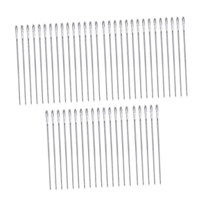 Bothyi - 50X Agujas De Coser A Mano De Ojos Grandes, Hilo De Acero Inoxidable, Aguja Afilada, Recta, 6,1 Cm X 2 Mm