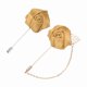thumbnail image 1 of Alfiler de solapa de flor de rosa Uxcell para hombres, kit de broche de rosa de tela de 2 estilos con cadena de borla de hoja dorada, insignia de satén, 1 of 7