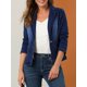 thumbnail image 5 of Chaqueta de Mezclilla Lavada de Manga Larga con Botones y Solapa para Mujer INSPIRE CHIC L Azul, 5 of 8