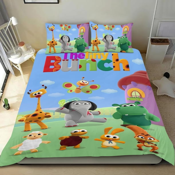 Tiny Bunch Baby TV Conjunto de sábanas temático, trío de piezas, cómodo y amigable con la piel, diseño único, regalo de decoración para el hogar para familiares, amigos y fans,140cm *210cm