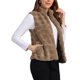 thumbnail image 4 of INSPIRE CHIC Chaleco de Piel Sintética Elegante para Mujer con Cremallera sin Mangas para Uso Casual S Caqui, 4 of 6