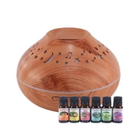 Disparo - Pack Humidificador Cafe Luna Y Estrella + 6 Esencias Aromaticas