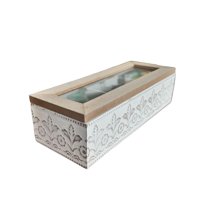 Oem - Caja De Té Mediana De Madera 3 Espacios Con Diseños