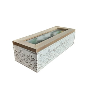 Oem - Caja De Té Mediana De Madera 3 Espacios Con Diseños