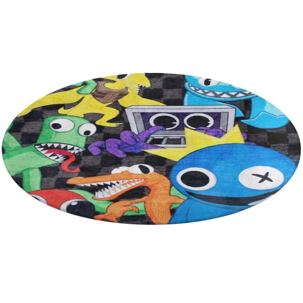 AMIGOS DEL ARCOÍRIS Alfombra Redonda de Felpa Coral, Antideslizante, No Desprende Pelusas, Lavable y Duradera para Salón, Dormitorio y Habitación de Niños 60cm