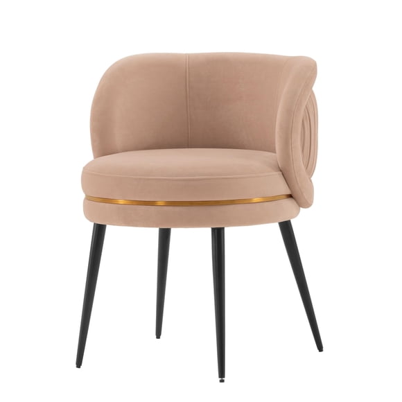Silla de comedor Manhattan Comfort Kaya moderna de terciopelo nude