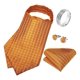 thumbnail image 2 of Corbatas Seda Ascot Pañuelo + Anillo Plateado Paño Colleras naranja Talla Única, 2 of 5