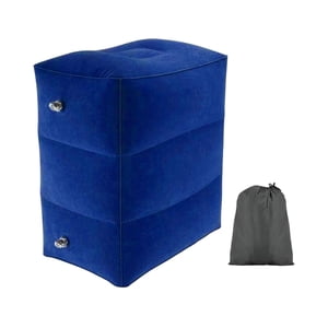 Magideal - Almohada Inflable Plegable Para Reposapiés, Cama Para Dormir Para Niños, Almohada Para Reposapiés De Viaje Portátil Compacta Para Trenes, , Azul