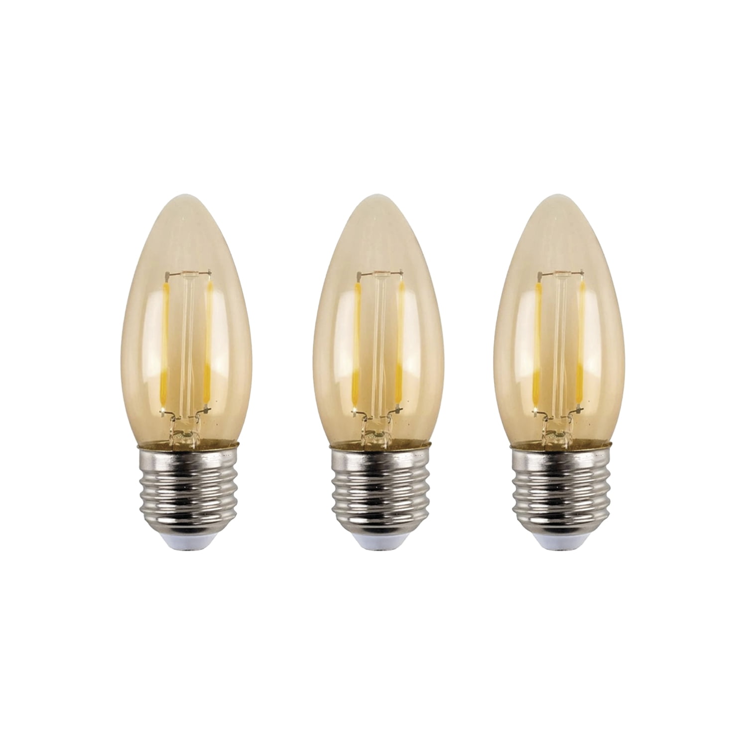 Want - Pack 3 Ampolletas Filamento Led Vela E-27 4w