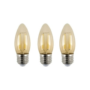 Want - Pack 3 Ampolletas Filamento Led Vela E-27 4W