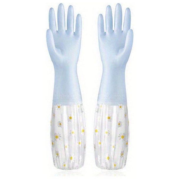 1 Pair, Long Sleeve Rubber Gloves, Reusable Dishwashing Gloves, Kitchen Oven Pet Cleaning Gloves