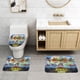 thumbnail image 2 of Invencible Juego de 3 alfombras de baño de coral fleece: tapete de baño + alfombra de inodoro en forma de U + funda de tapa de inodoro en forma de O, 2 of 6