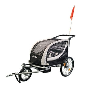 Kidscool - Carro Jogger Negro Baby Trailer Duplex