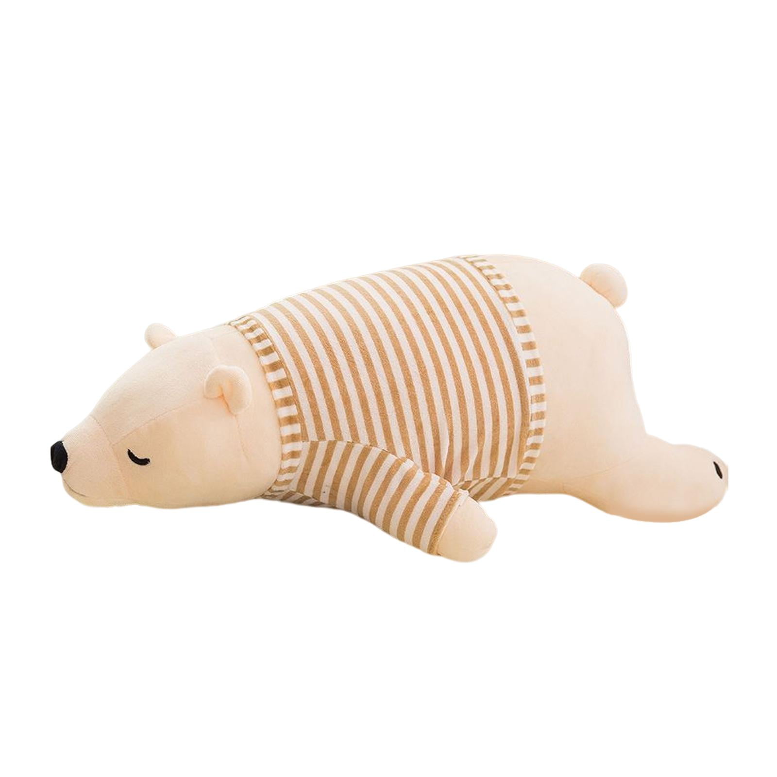 Magideal - Lindo Oso Durmiente Muñeco De Peluche Almohada De Dibujos Animados Duradero Cómodo Cojín Acompañar Juguete De Peluche Para Navidad Niños Sofá Sala De Blanco 50cm