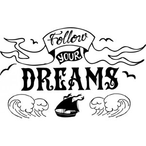 Rienda Libre Graphics - Decomural Follow Your Dreams Ocean Sailing Ws-46359