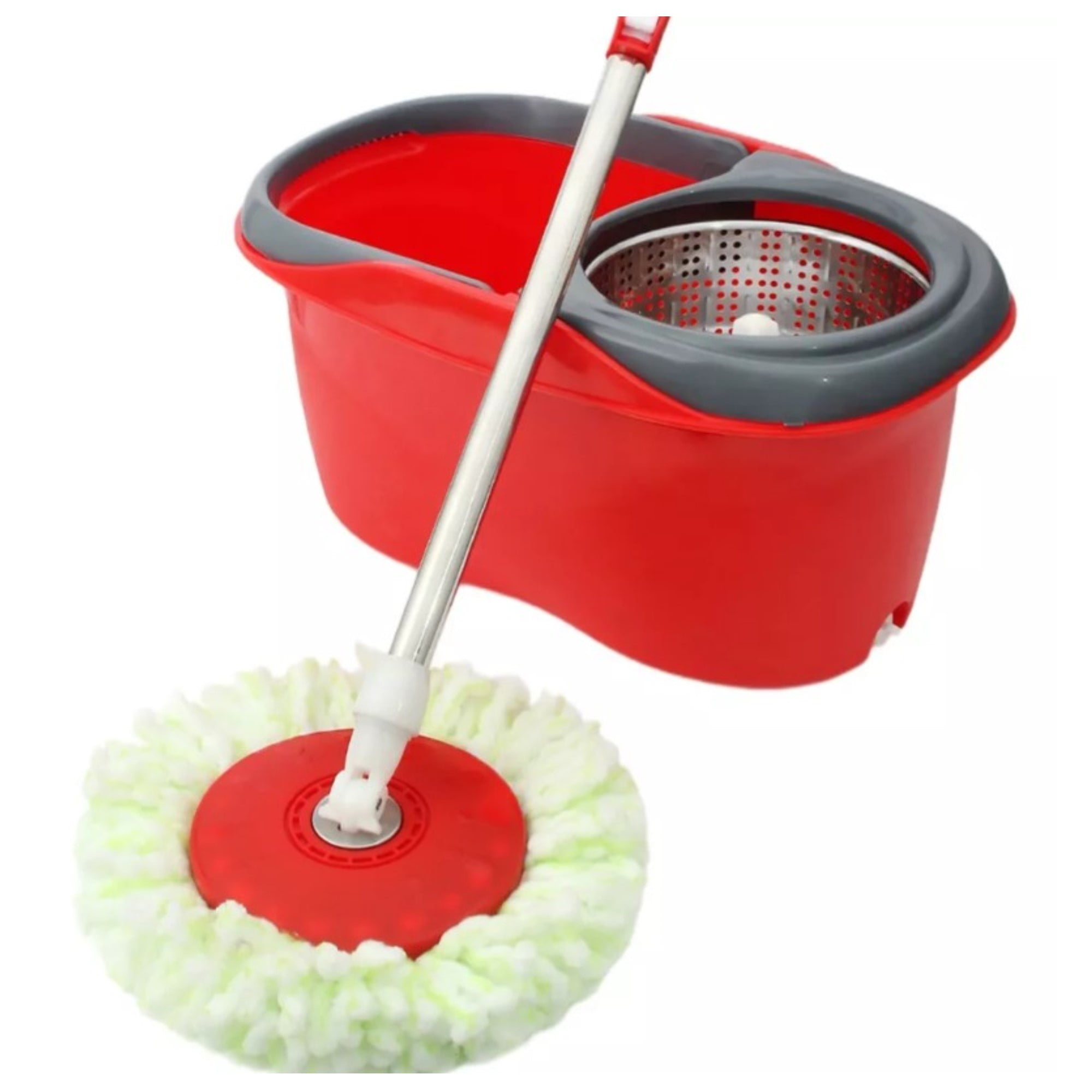 Citohome - Mopa Giratoria Trapeador Spin 360° Con Balde Centrífuga En Color Rojo