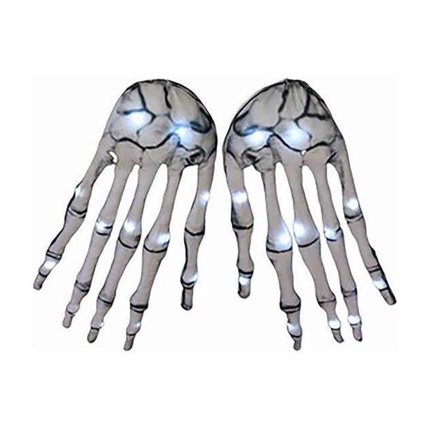 Manos en forma de esqueleto preiluminadas con LED, 90 cm, de Halloween Decor A Holiday Company