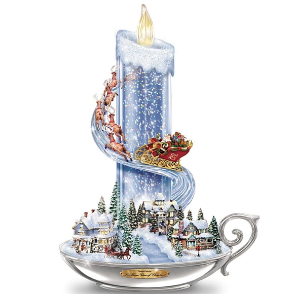 Centro De Mesa Navideño Iluminado De 24 Cm Thomas Kinkade De