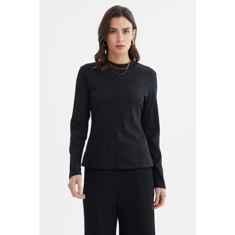 Fashionspark - Polera Mujer Rib Lisa Negro - Lv