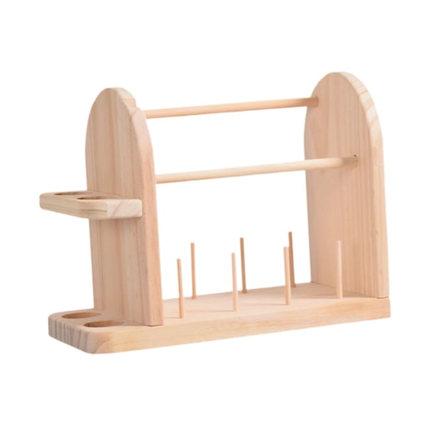 Soporte de hilo de madera, soporte de hilo portátil, almacenamiento, carrete de hilo resistente, estante de almacenamiento, dispensador de hilo de gan