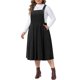thumbnail image 4 of Agnes Orinda Conjuntos de Halloween para Mujeres Tallas Grandes Vestido Peto de Pana con Tirantes Ajustables Vintage Cómodo Otoño Invierno Vestidos de Peto Plisados con Bolsillos 1X Negro, 4 of 6