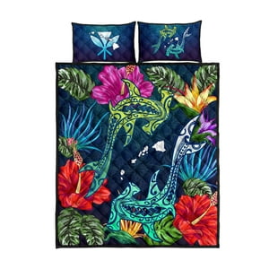 Milsleep - Juego De Cama Colcha Hawaii Shark Color Tropical