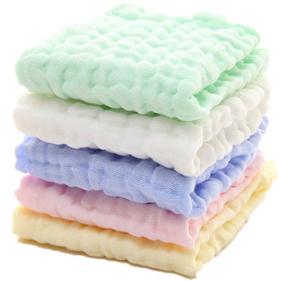 Paños de baño MUKIN de algodón, 12 x 12 pulgadas, 6 capas