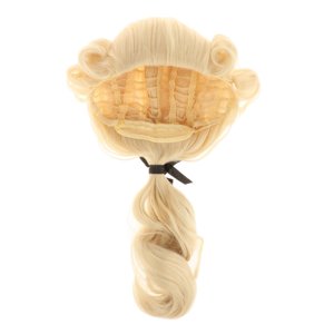 Ioensy - Peluca Colonial Suave Y Cómoda Disfraz De Cosplay Con Cola De Caballo Juez Abogado Peluca Rubia